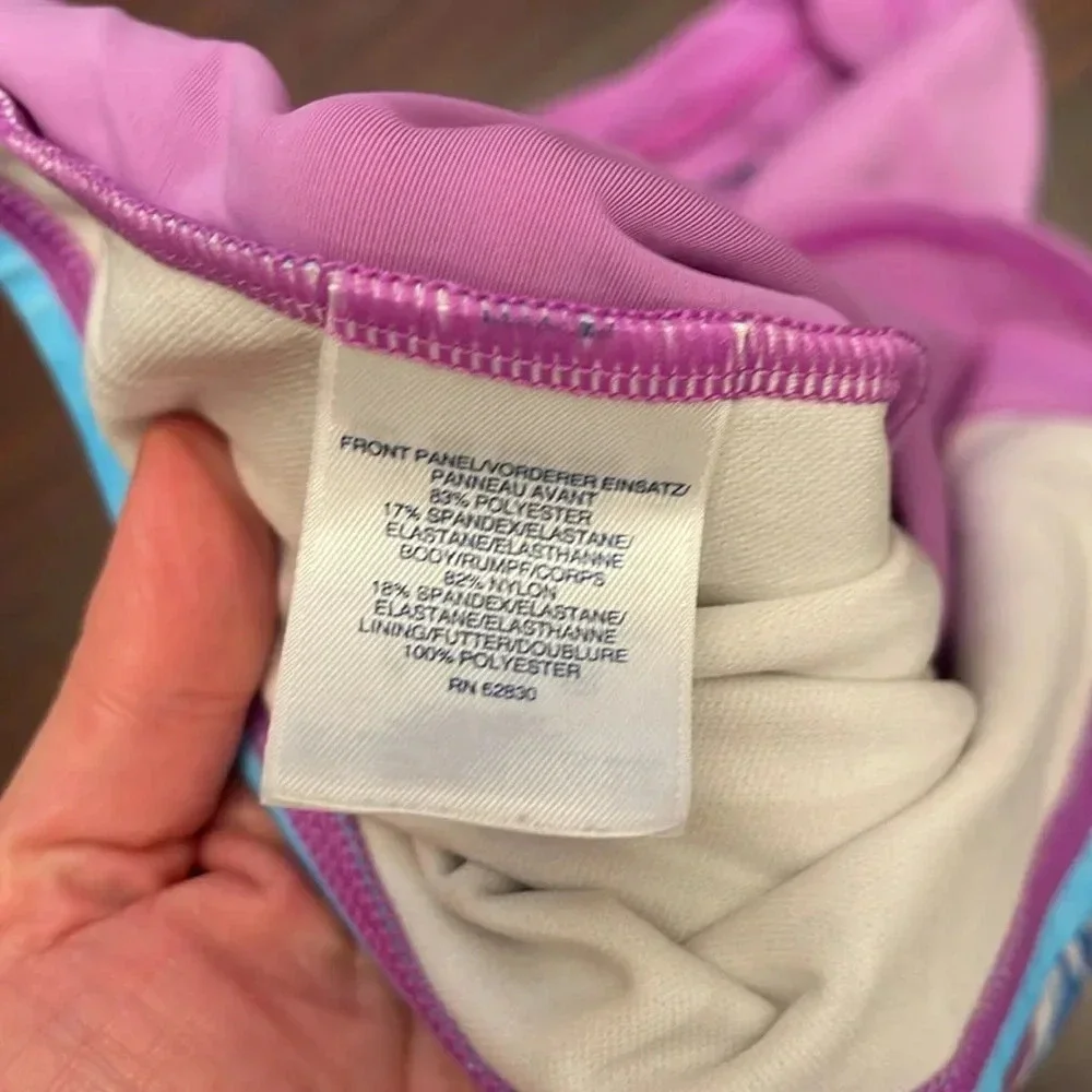 Lands End purple, tie-dye girls  rash guard size medium